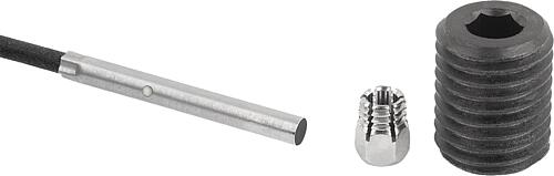 Positionierbuchse mit Zustandssensor, PNP Schließer, D=3, M10X1, Form:A Gewinde durchgehend, Stahl gehärtet Und - K1839.1031011