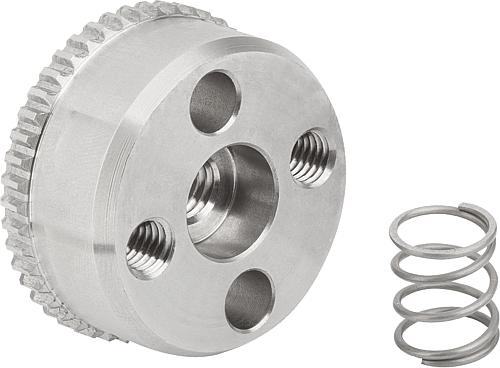 Rastelement mit Außenverzahnung, Form: G, D4=23, N=38, H=9,5, Edelstahl blank, Komp: Edelstahl - K1446.172338 - gibt’s bei ☆ HUG Technik ✓