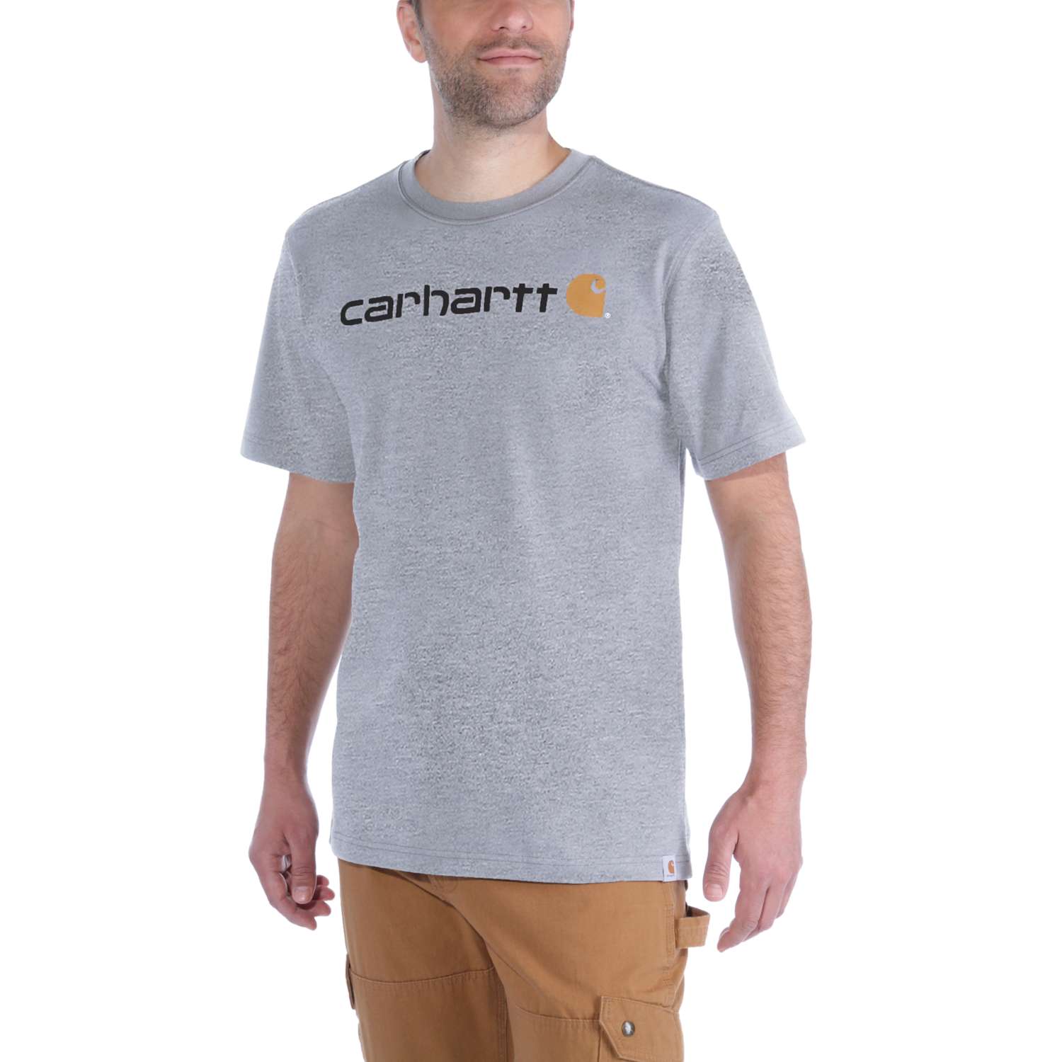 carhartt® Herren T-Shirt CORE LOGO T-SHIRT S/S heather grey - bei HUG Technik ♡