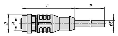 Steckverbinder, 8-Polig mit Schraubanschluss M12X1, Form:A Gerade, D=14,5, L=41,5, P=10000, PVC schwarz - K1498.1208X10000 - bei HUG Technik ✓