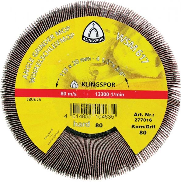 KLINGSPOR Winkelschleifmop WSM 617 125x20 mm K 40 - gibt’s bei HUG Technik ✓