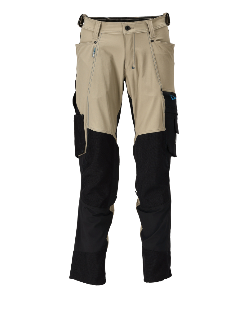 MASCOT® ADVANCED Hose mit Knietaschen  Gr. 76/C46, hellkhaki/schwarz - direkt bei HUG Technik ✓
