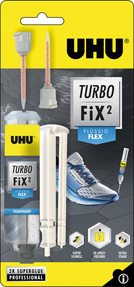 UHU® Turbo FiX² Flex 10 g, Doppelkammerspritze, Mischer - bei HUG Technik ✭