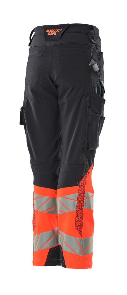 MASCOT® ACCELERATE SAFE Hose mit Knietaschen  Gr. 76/C34, schwarzblau/hi-vis rot - erhältlich bei ♡ HUG Technik ✓