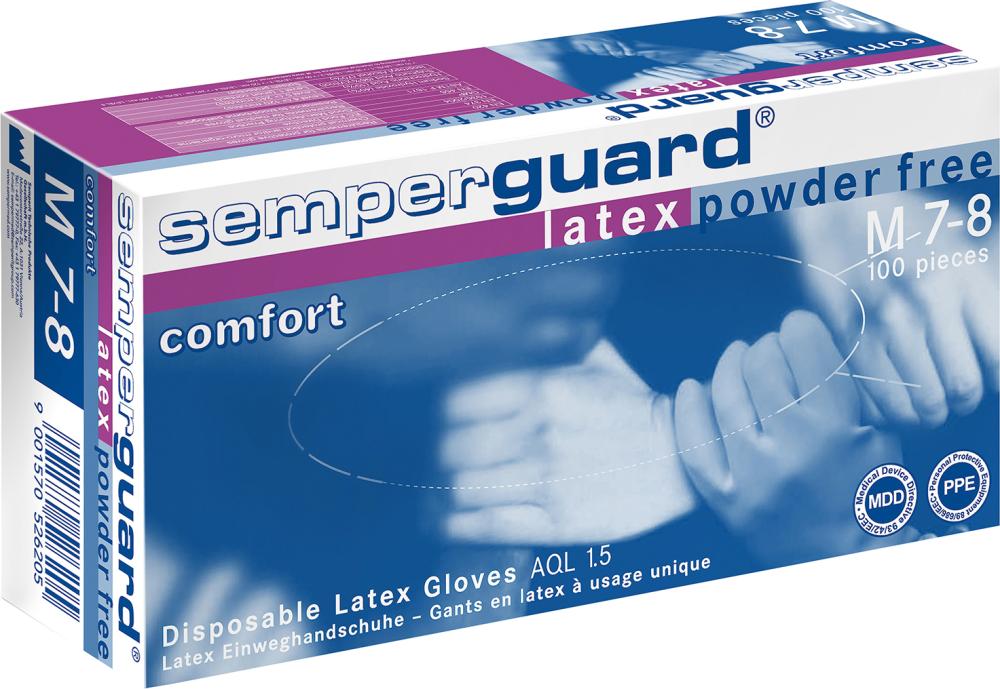 Einweghandschuh semperguard® 443, Latex, weiss (Box mit 100 Stück) - bei HUG Technik ☆