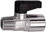 Mini-Kugelhahn mit Drehgriff, Messing vernickelt, R/Rp 1/8 AG/IG - erhältlich bei ✭ HUG Technik ✓