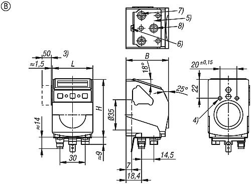 Positionsanzeiger IO-Link, Form: B mit magnetischer Abtastung, IP53 48x50,3x68,4, Kunststoff schwarz RAL9005 - K1657.1531 - direkt bei HUG Technik ✓