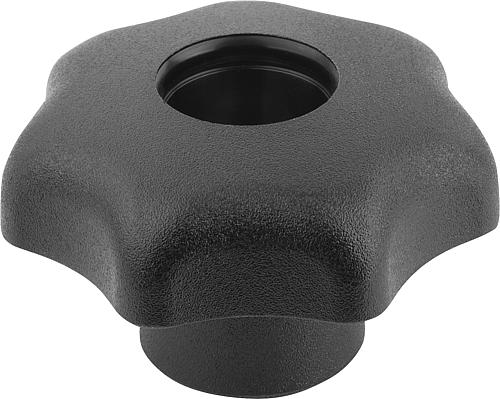 Sterngriff M04 D1=25, Form: D Thermoplast, schwarz, Komp: Stahl - K0155.504 - gibt’s bei HUG Technik ✓