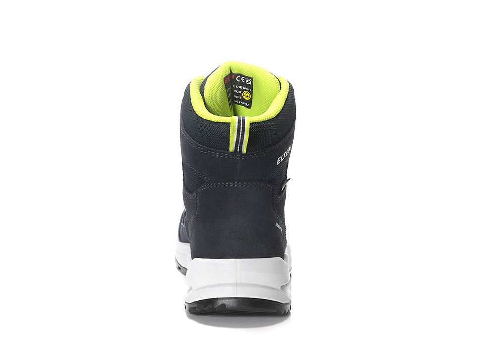 ELTEN® Berufsstiefel RILEY XXF GTX blue-lime Mid ESD O2 WR CI - hinten