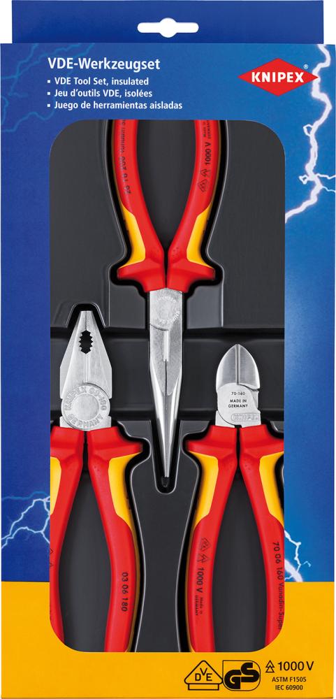 KNIPEX® Zangen-Satz Sicherheit VDE 3-teilig - bekommst Du bei ★ HUG Technik ✓ KNIPEX® Zangen-Satz Sicherheit VDE 3-teilig - bekommst Du bei ★ HUG Technik ✓
