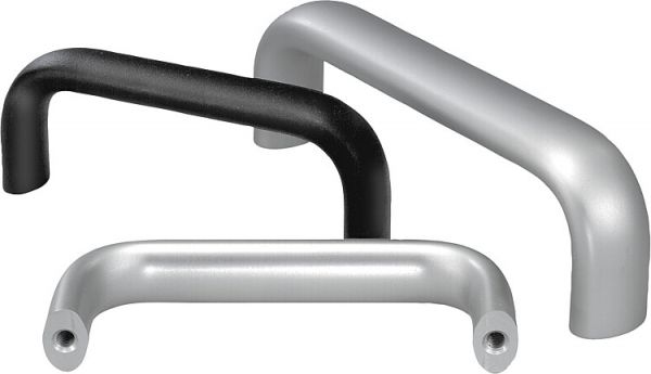 Bügelgriff oval Aluminium, schwarz pulverbesch, A=160, D=M06 - K0204.1600106 - bei HUG Technik ✭