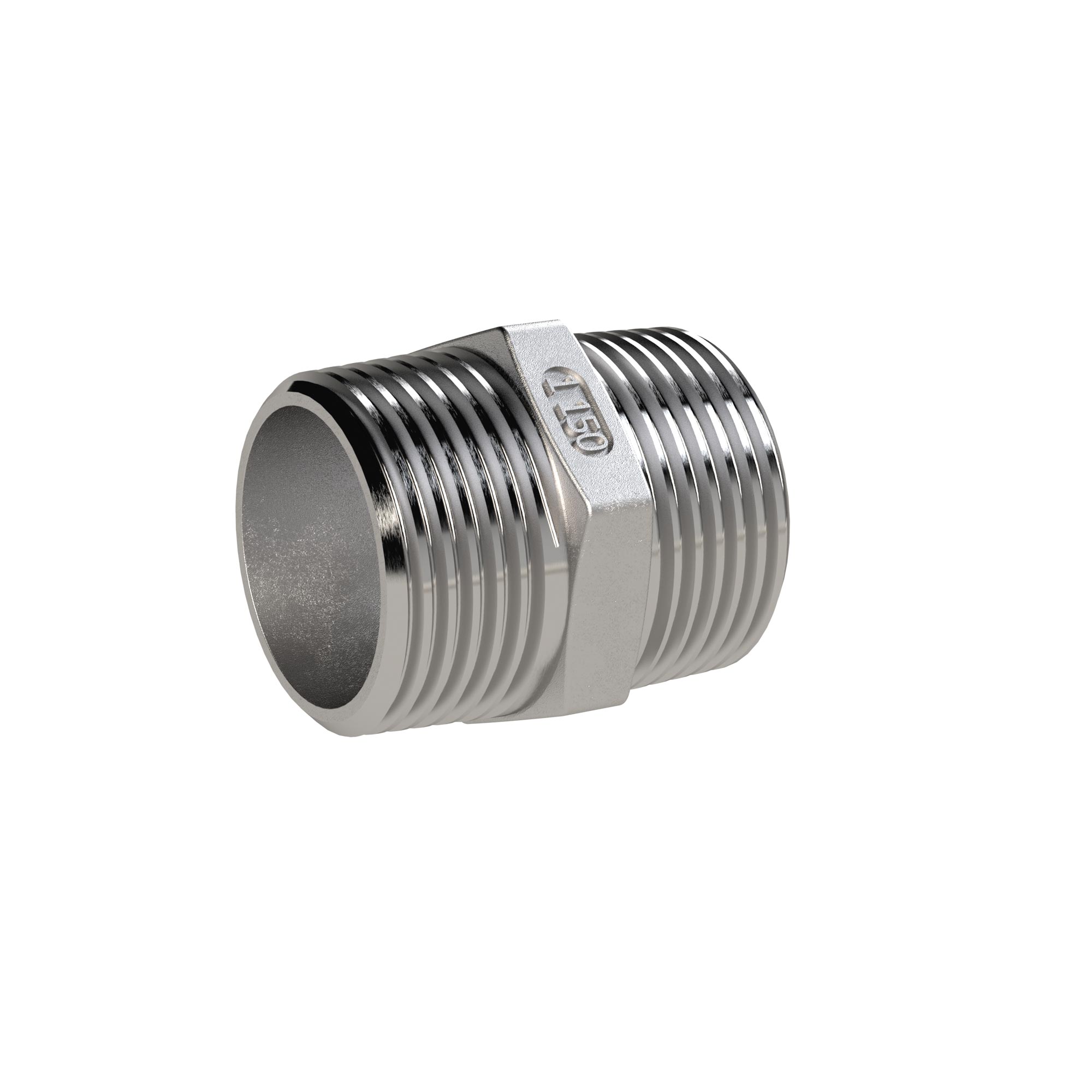 Doppelgewindenippel, R 2 1/2, AG, SW 78, Edelstahl 1.4408 - erhältlich bei ♡ HUG Technik ✓