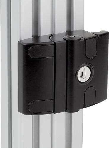 Anwendungsbild Fallenverschluss Form:A, Aluminium schwarz, Nicht abschließbar, BN=8/10 - K1496.100561 - gibt’s bei ☆ HUG Technik ✓