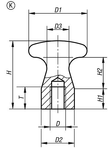 Flacher Knopf M05 D1=16 Stahl - K0157.05 - bei HUG Technik ✭