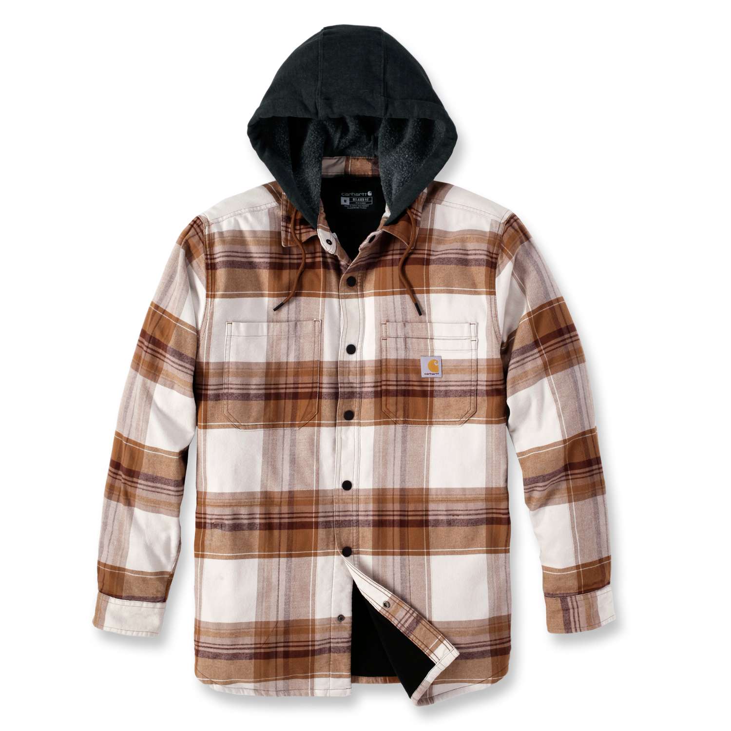 carhartt® Herren Fleece-Hemd mit Kaputze »FLANNEL SHERPA-LINED SHIRT JAC«, Gr. L, carhartt® brown - gibt’s bei ☆ HUG Technik ✓