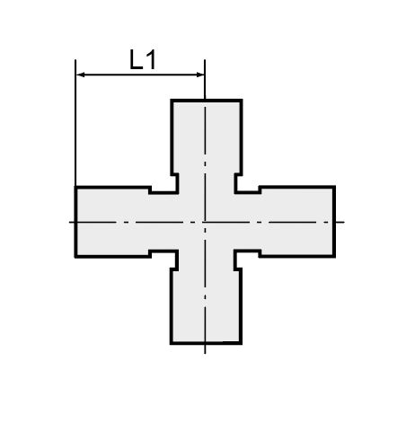 Kreuzverbindung, für Schlauch 8/6 mm, SW 10, Messing vernickelt - gibt’s bei HUG Technik ✓