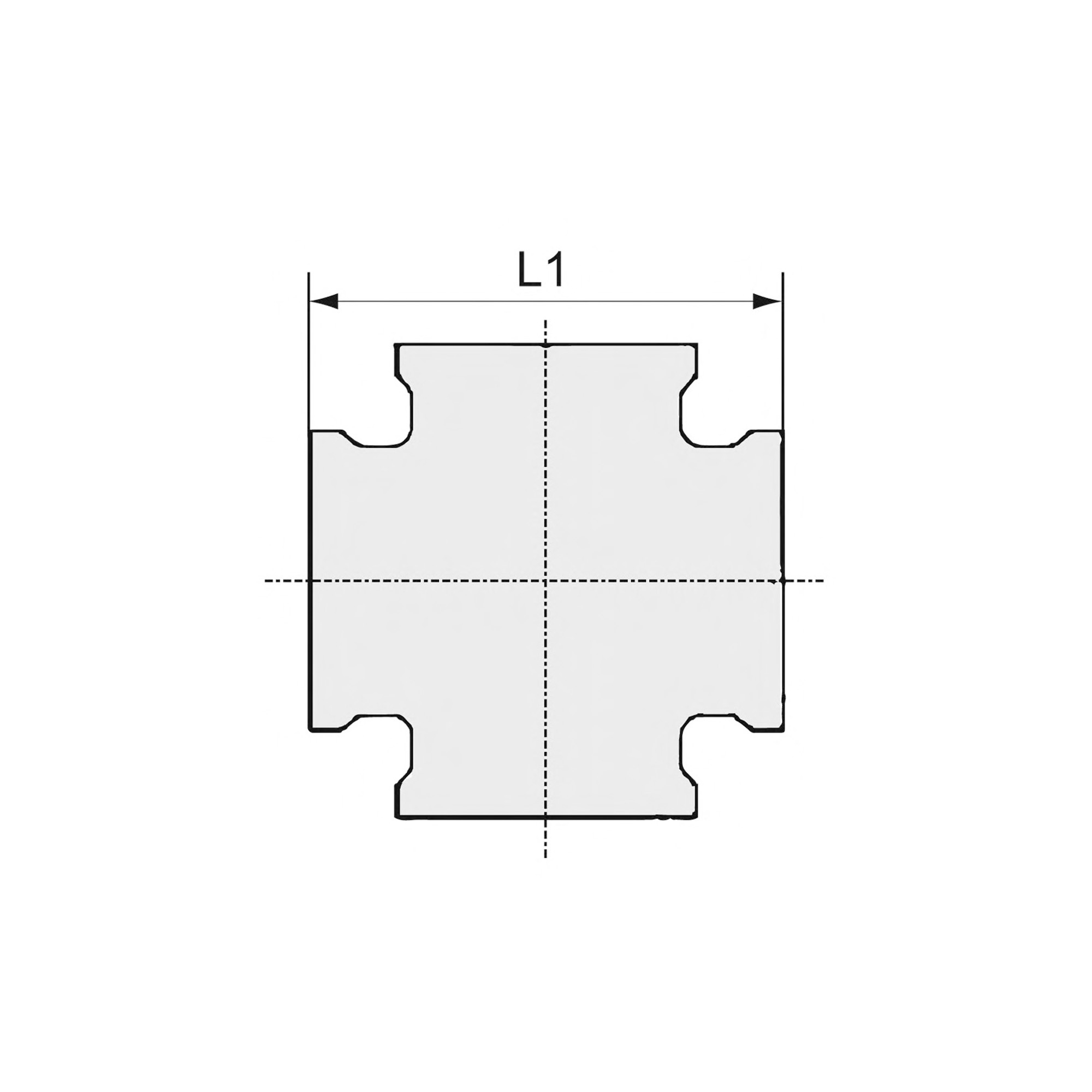 Kreuzstück, 4 x Innengewinde, Messing blank - bekommst Du bei ★ HUG Technik ✓