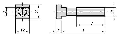 Schraube für T-Nut M06X15 L=25 Vergütungsstahl, DIN787, BT=6 - K0698.0625 - bei HUG Technik ✓