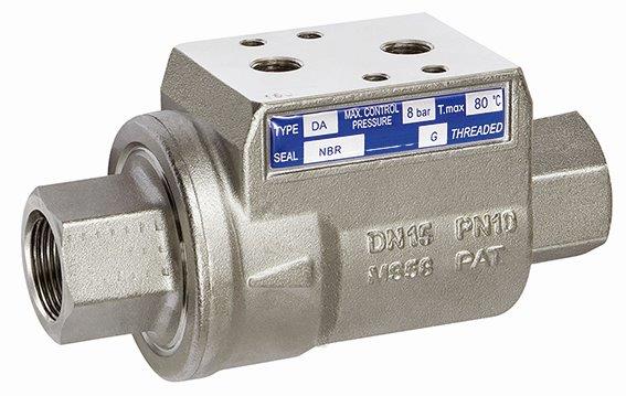 2/2-Wege-Sperrventil, Rp 1, pneumatisch, einfachwirkend, NO, FKM/Messing vernickelt - bei HUG Technik ✭