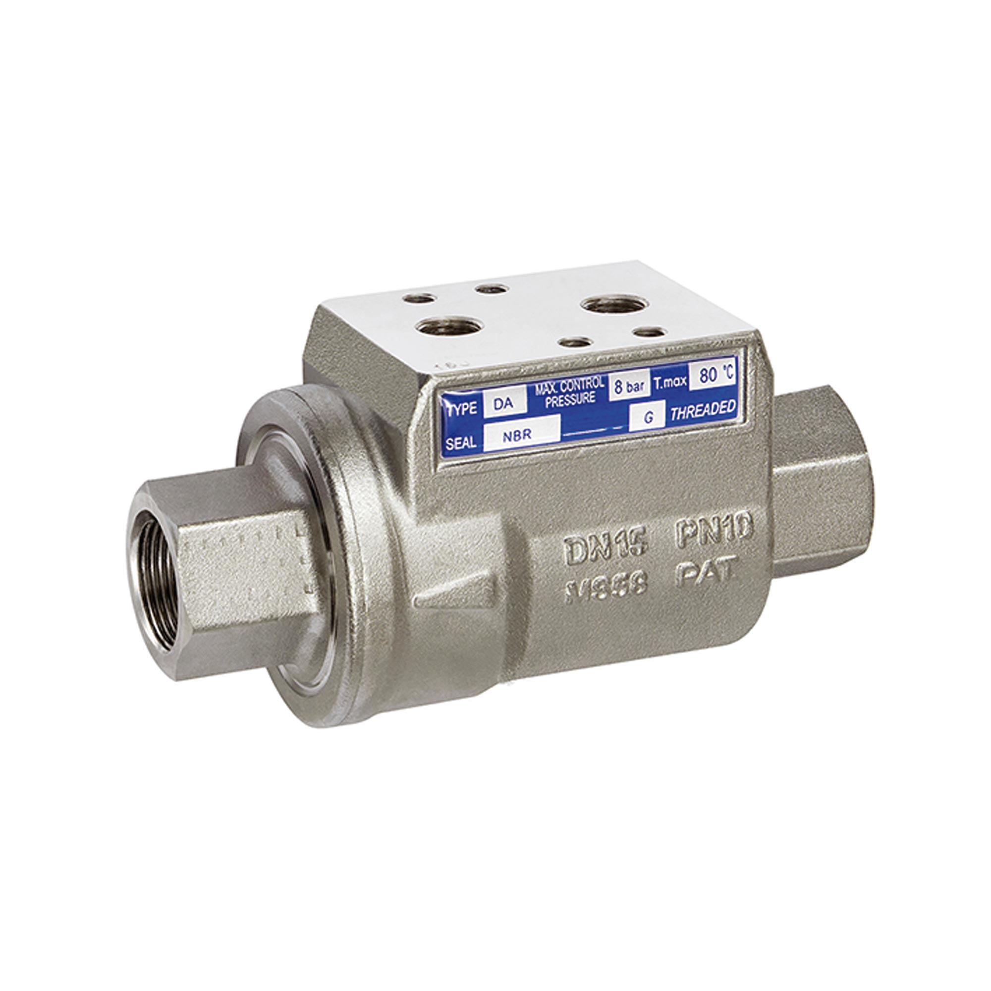 Koaxialventil pneumat. bet., doppeltwirkend, NC, Messing vernickelt, FKM, Rp 1 - bei HUG Technik ✓ ✌