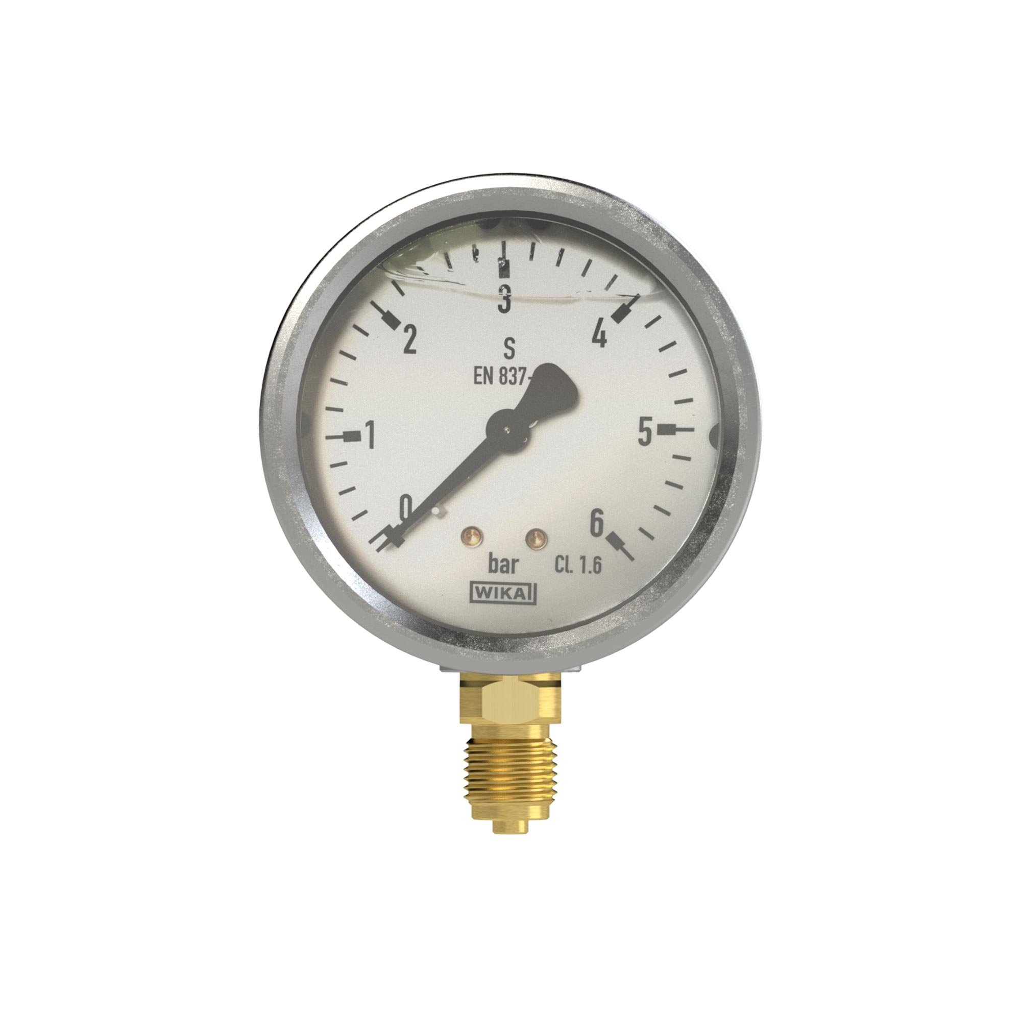 Glyzerinmanometer, CrNi-Stahl, G 1/2 unten, 0 - 400,0 bar, Ø 100 - bei HUG Technik ♡