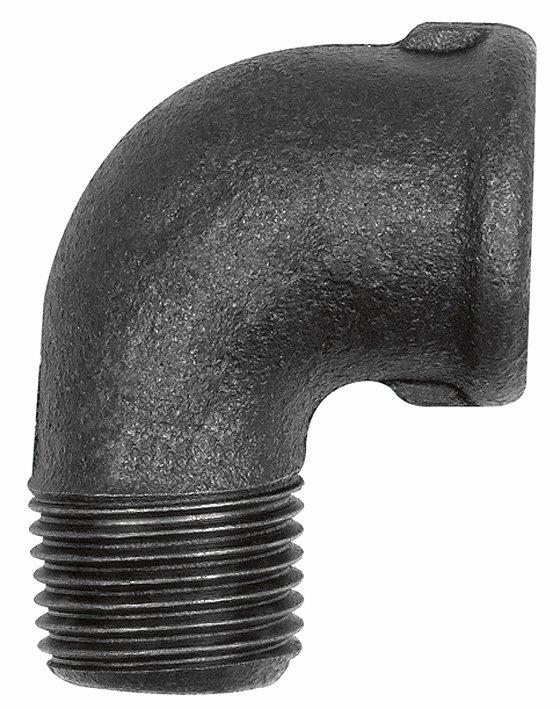 Winkel 92, 90°, Rp 2 i., R 2 a., Temperguss schwarz - erhältlich bei ♡ HUG Technik ✓