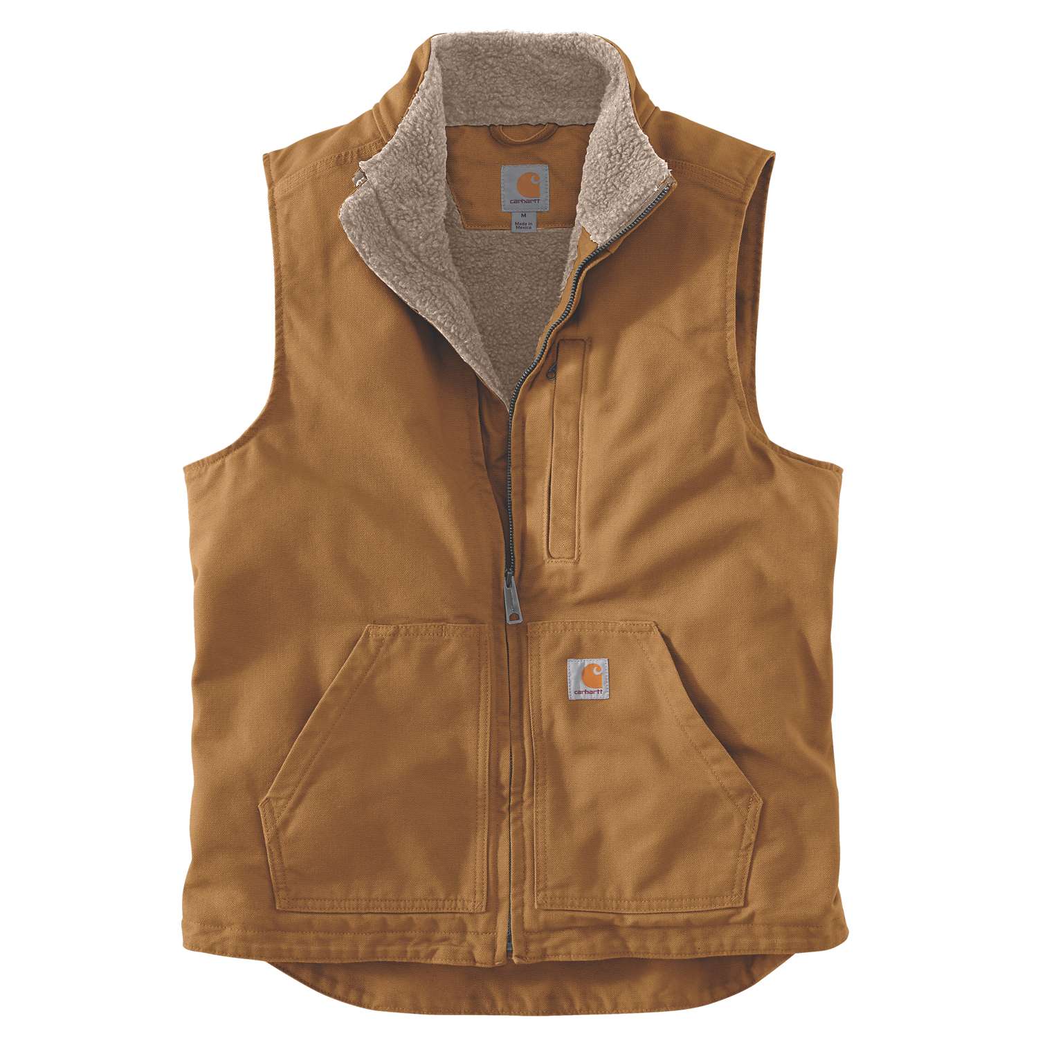 carhartt® Herren Weste WASHED DUCK LINED MOCK NECK VEST carhartt® brown Flach  🖤 bei HUG Technik ✓