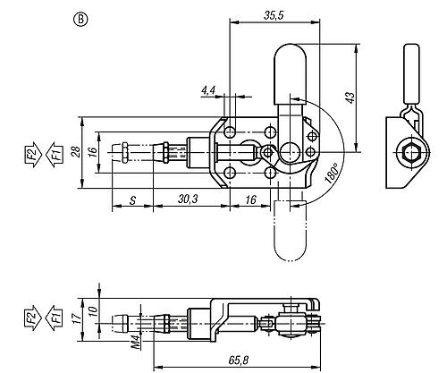 Schubstangenspanner Mini, Form:B - K0745.20050 - gibt’s bei ☆ HUG Technik ✓