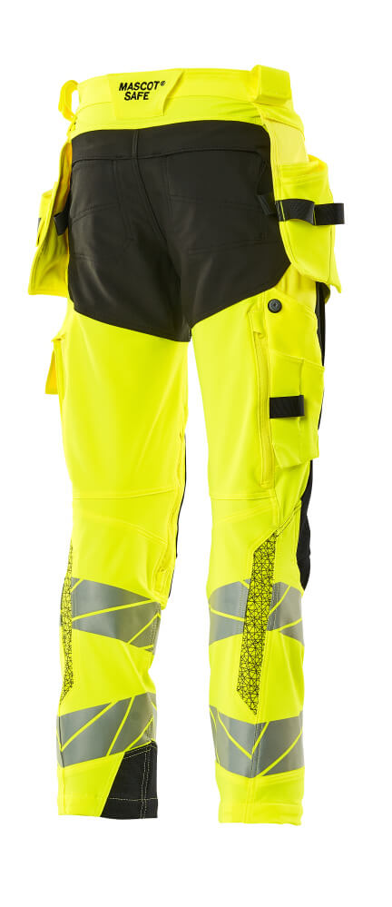 MASCOT® ACCELERATE SAFE Hose mit Hängetaschen  Gr. 76/C46, hi-vis gelb/schwarz - direkt von HUG Technik ✓