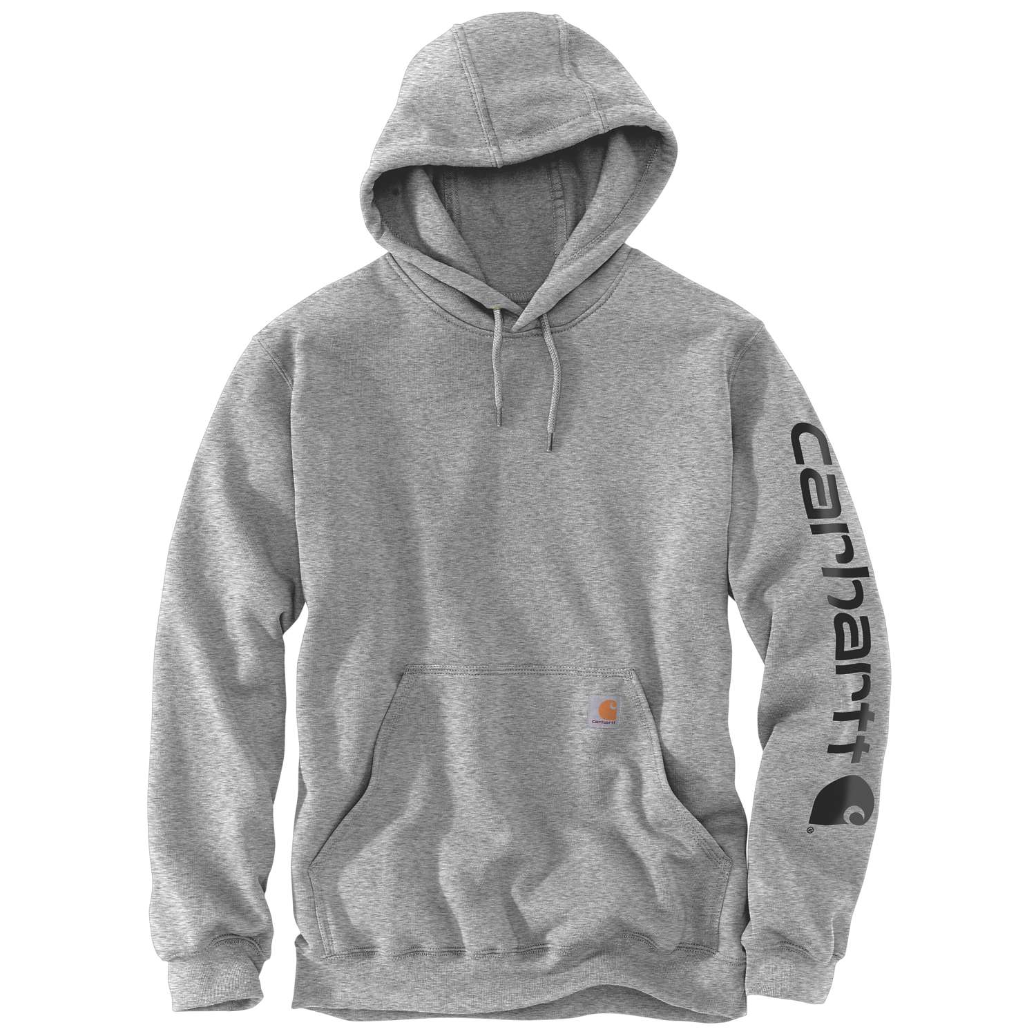 carhartt® Herren Kapuzensweater SLEEVE LOGO HOODED SWEATSHIRT, heather grey/black - bei HUG Technik ☆