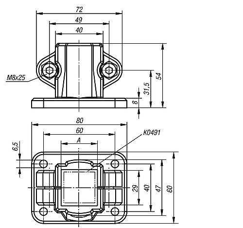 Rohrverbinder mit Fuß Thermoplast, Komp:Stahl, A=30 - K0478.30 - gibt’s bei ☆ HUG Technik ✓