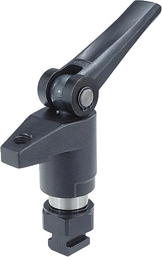 Aufsitzspanner, Form:A mit Exzenterspannhebel, H4=54-59, Stahl einsatzgeh. brün. geschl. - K1231.11