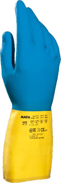 MAPA® Chemikalienschutzhandschuh »Alto 405«, blau-gelb - bei HUG Technik ✓