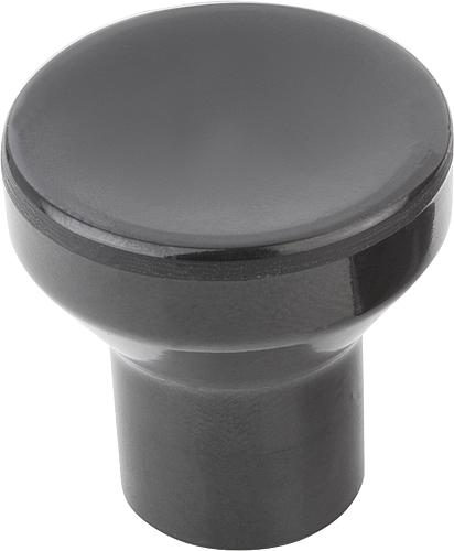 Pilzknopf Gr.1 M04 D1=21 Duroplast, schwarz, poliert, Komp:Edelstahl, Komp:Blank - K1286.1104 - bei HUG Technik ✭