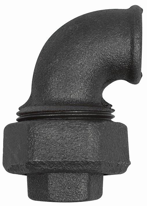 Verschraubung Bogen 95, flachdichtend, IG/IG Rp 1 1/4, Temperguss schwarz - erhältlich bei ✌ HUG Technik ✓