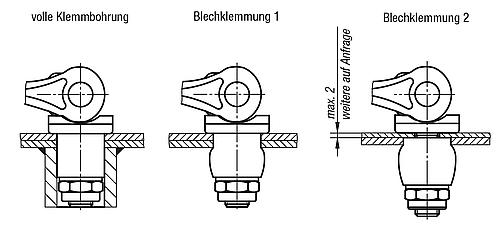 Exzenterhebel Elastomerverschluss Gr.1 D=12 Polyamid, Komp: Edelstahl - K0118.121112x12 - bei HUG Technik ♡