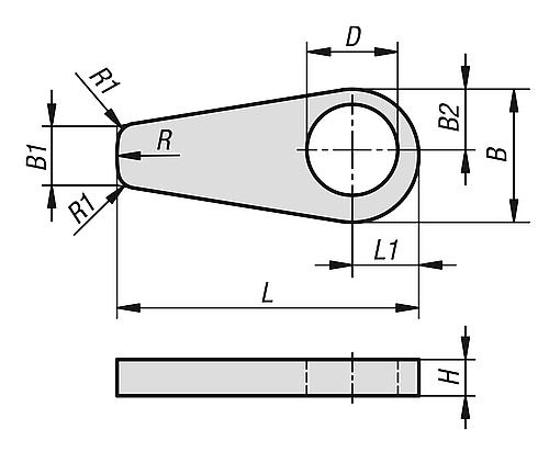 Exzenterspanner D=15,1 50x6, Stahl brüniert - K1212.1506 - bei HUG Technik ✓