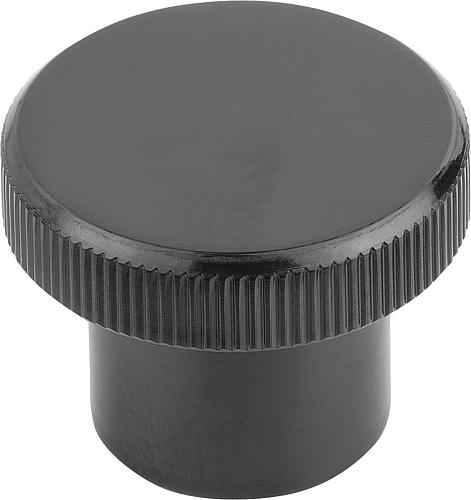 Rändelknopf M06 D1=22, Form: C Duroplast, schwarz, Komp:Kunststoff - K1223.102206 - direkt von HUG Technik ✓