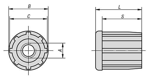 Gewindestopfen für Rohre M10 L=33 Thermoplast, Komp: Messing - K0431.103010 - direkt von HUG Technik ✓