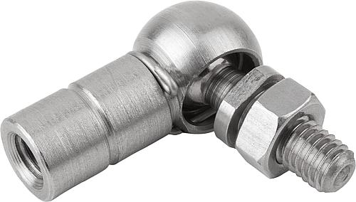 Winkelgelenk DIN71802 Linksgewinde M05, Form:Cs mit Sicherungsbügel, Edelstahl 1.4305 blank - K0734.080521 - bekommst Du bei HUG Technik ♡