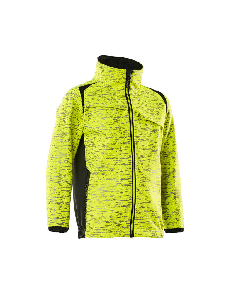 MASCOT® ACCELERATE SAFE Soft Shell Jacke für Kinder  Gr. 104, hi-vis gelb/schwarz - direkt von HUG Technik ✓