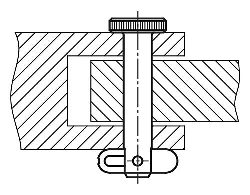 Steckbolzen mit Klappsicherung Stahl, D1=6, L=25 - K0776.06025 - erhältlich bei ✭ HUG Technik ✓