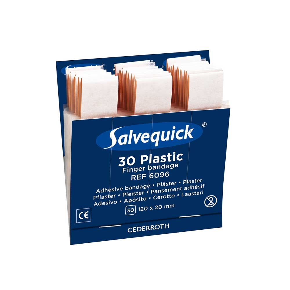 Salvequick® Nachfüllpackung, 6 x 30 Pflaster, wasserabweisend, Fingerverbände - erhältlich bei ✭ HUG Technik ✓