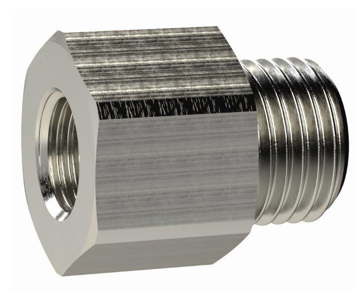 Reduziernippel lang, G 2 a., G 1 1/4 i., SW 70, Messing vernickelt - bei HUG Technik ✓ ✌