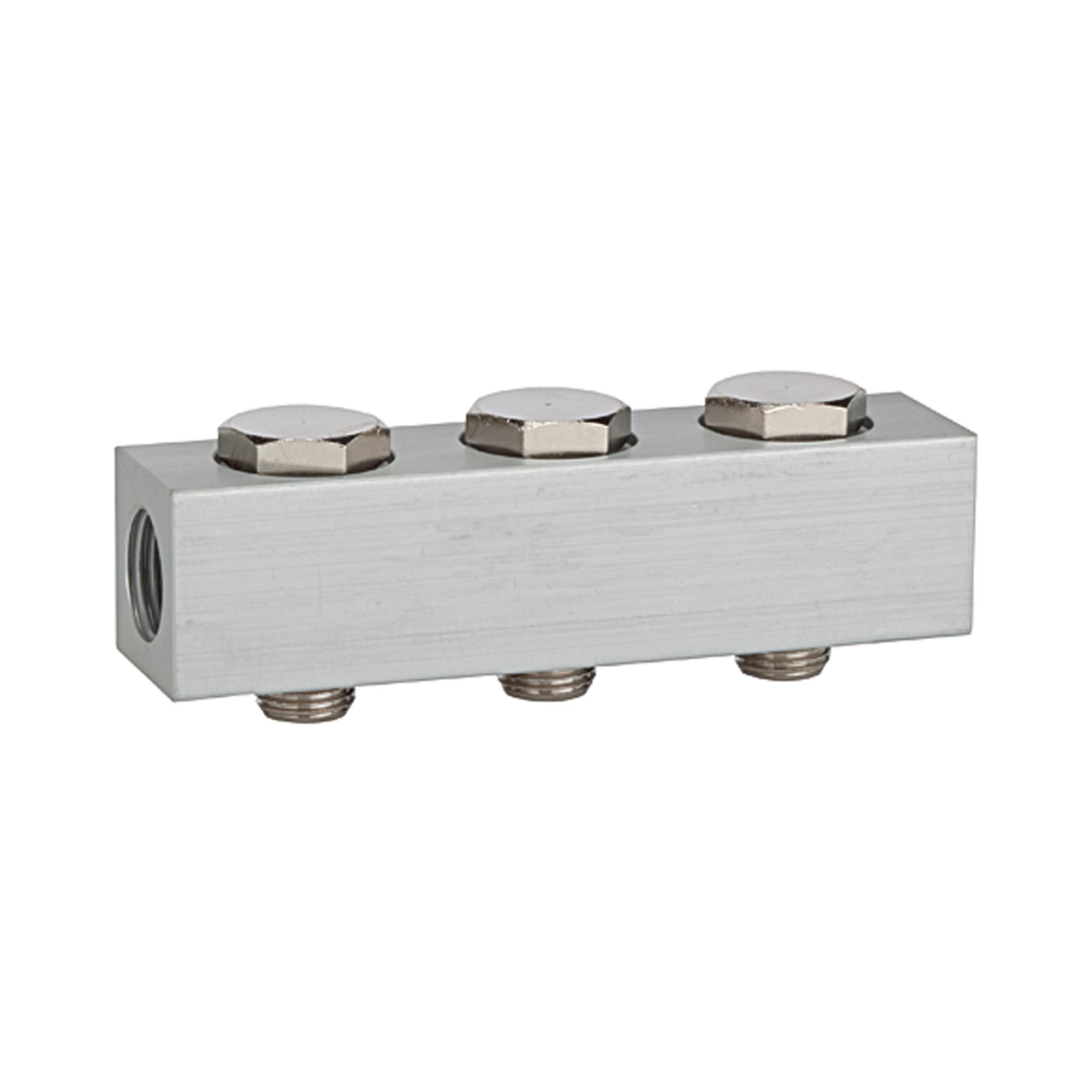 Versorgungsleiste für Wegeventile, mit 3 Ventilpositionen, G 1/8 - erhältlich bei ♡ HUG Technik ✓