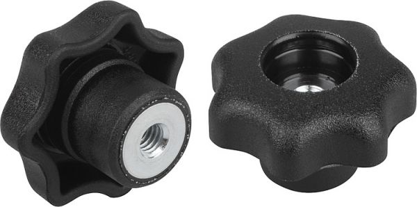 Sterngriff M04 D1=25, Form: D Thermoplast, schwarz, Komp: Stahl - K0155.504 - gibt’s bei HUG Technik ✓