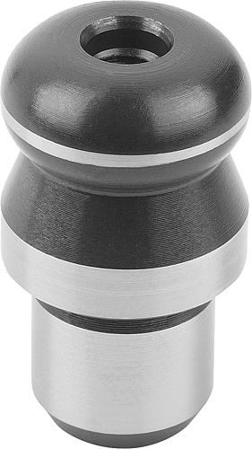 Aufnahmebolzen mit Kugelansatz C=12, Form: B Werkzeugstahl - K0351.12 - bekommst Du bei HUG Technik ♡