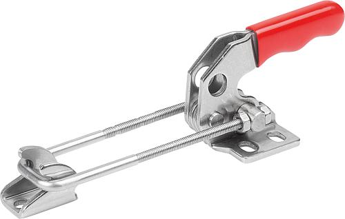 Bügelspanner Horizontal mit Gegenhalter L1=40,6, Edelstahl blank, Komp: Kunststoff Komp: rot - K1260.12000 - direkt bei HUG Technik ✓