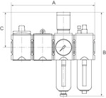 Wartungsstation SAFETY »FUTURA«, 2-tlg, BG 1, G 1/4, Polyamid 0,5 - 8 bar, Durchfl. 1750l, halbautomatisch - direkt bei HUG Technik ✓