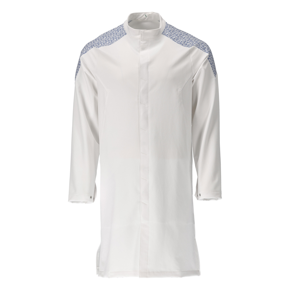 MASCOT® FOOD & CARE Kittel, lang  Gr. 2XL, weiß/azurblau - gibt’s bei ☆ HUG Technik ✓